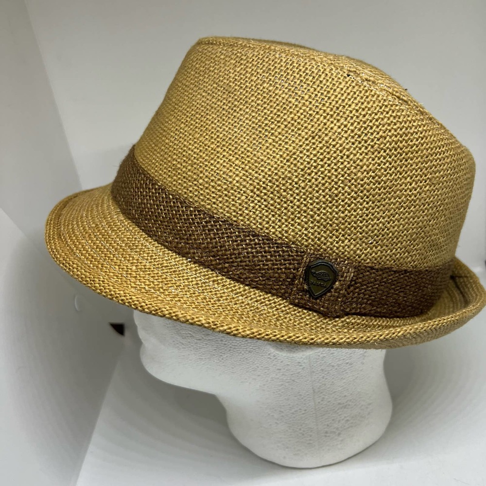Pamoa Linen Fedora Hat neutral color  unisex size  L/XL EUC